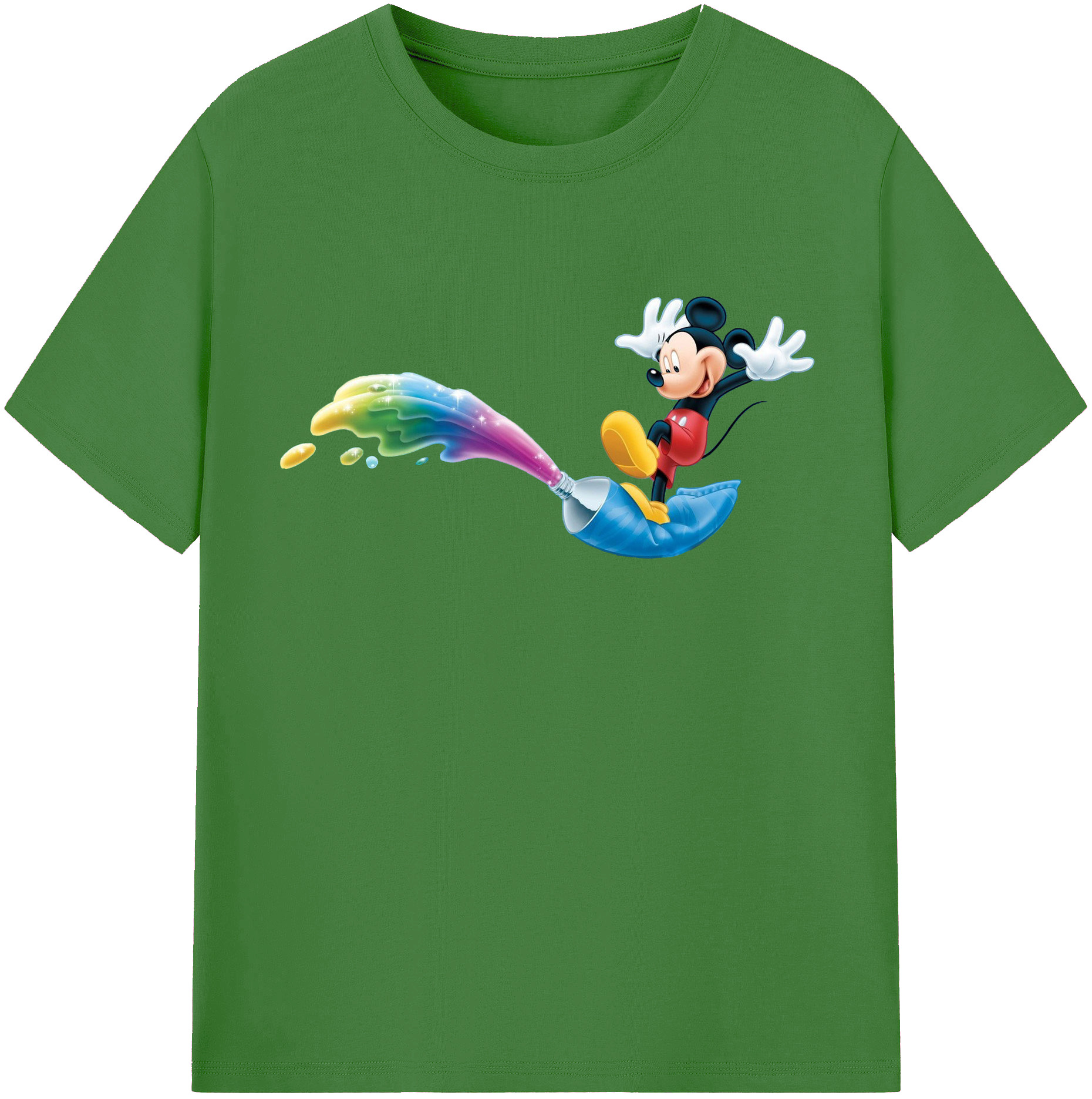 （画像用） ミッキーマウス Mickey Mouse レディースカジュアルプリントTシャツ（綿100％）